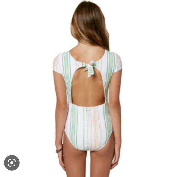 O'Neill Beach Stripe Cap Sleeve One Piece - Picture 3 of 3